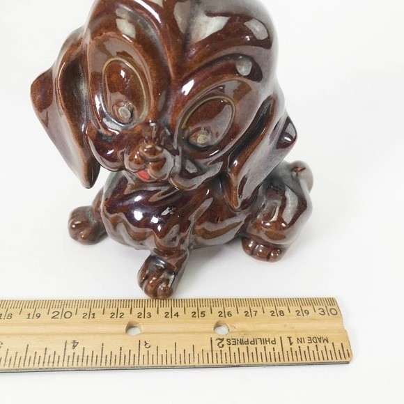 Vintage Redware Dog Figurine JAPAN MCM Mid Century 70's Dachshund Wienerdog - Picture 9 of 9